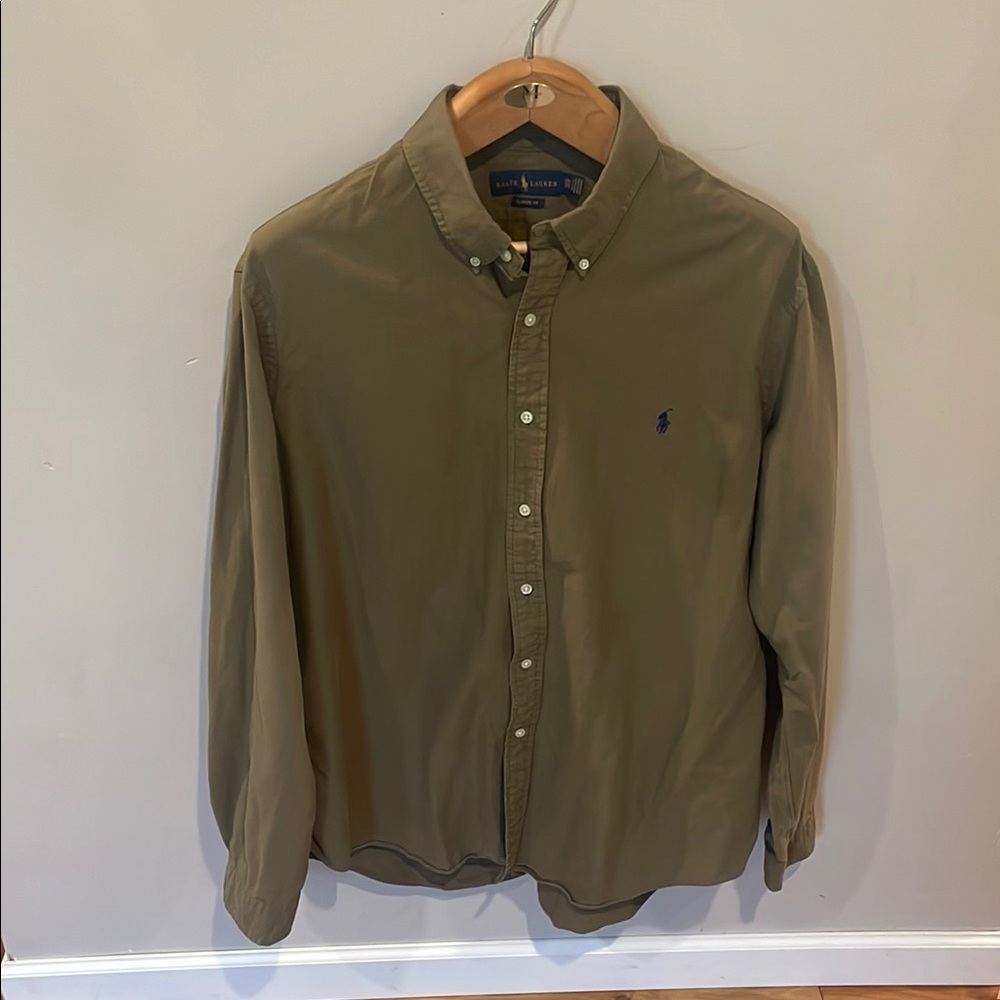 Polo by Ralph Lauren Green Casual Button Down Shirt Classic Fit